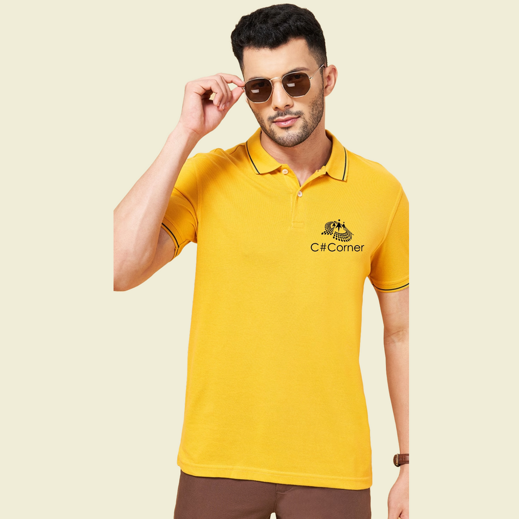 C# Corner Polo T-shirt (Mustard)